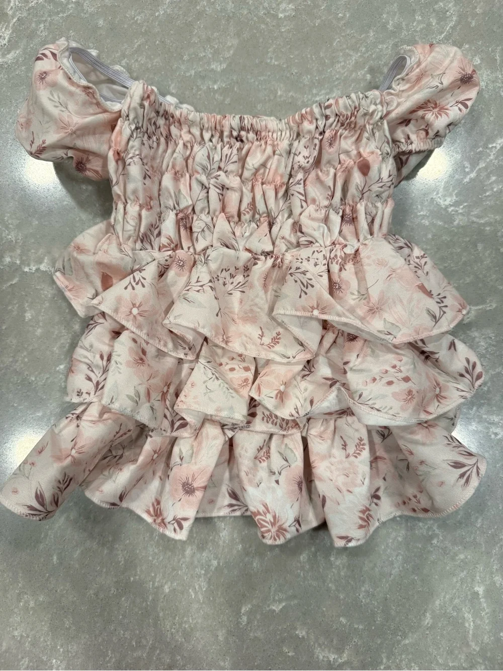 Jessica Simpson Dog Dress XS Pink Floral Ruffle Tiered Pet Dress
